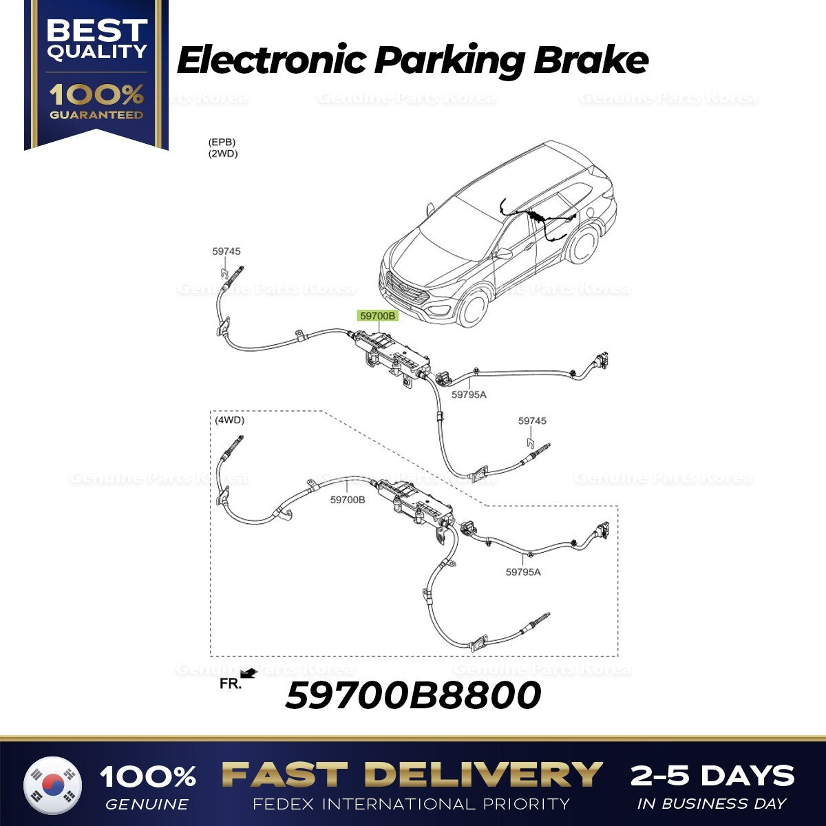 Genuine Electronic Parking Brake 59700B8800 for Hyundai Santa Fe