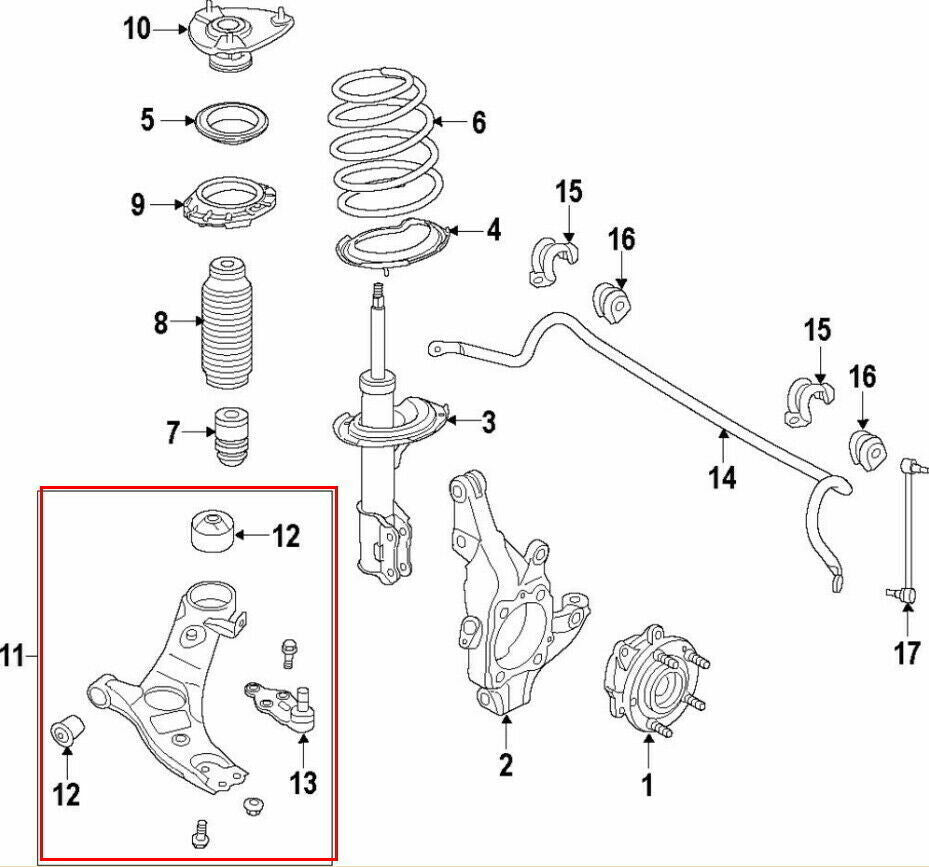 Genuine Front Lower Control Arm LH RH 2P Set for Hyundai Elantra 2021 - 2022