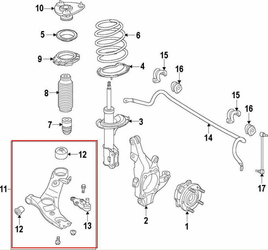 Genuine Front Lower Control Arm RH 54501A9100 for Kia Sedona 2015 - 2020