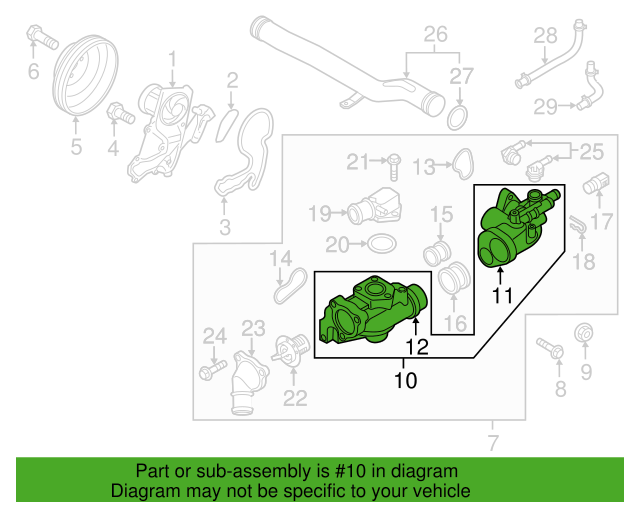 Genuine Thermostat Housing Assy for SantaFe (XL) Azera Sorento Sedona Cadenza