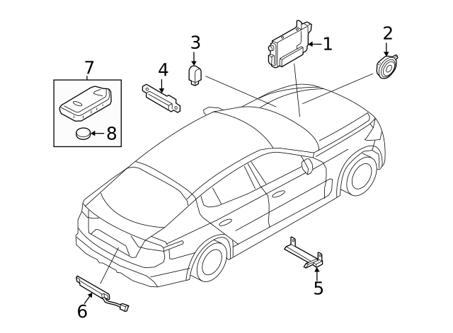 Genuine FOB Smart Remote & Blanking Key 2P 1set for Hyundai Genesis G70 19-21
