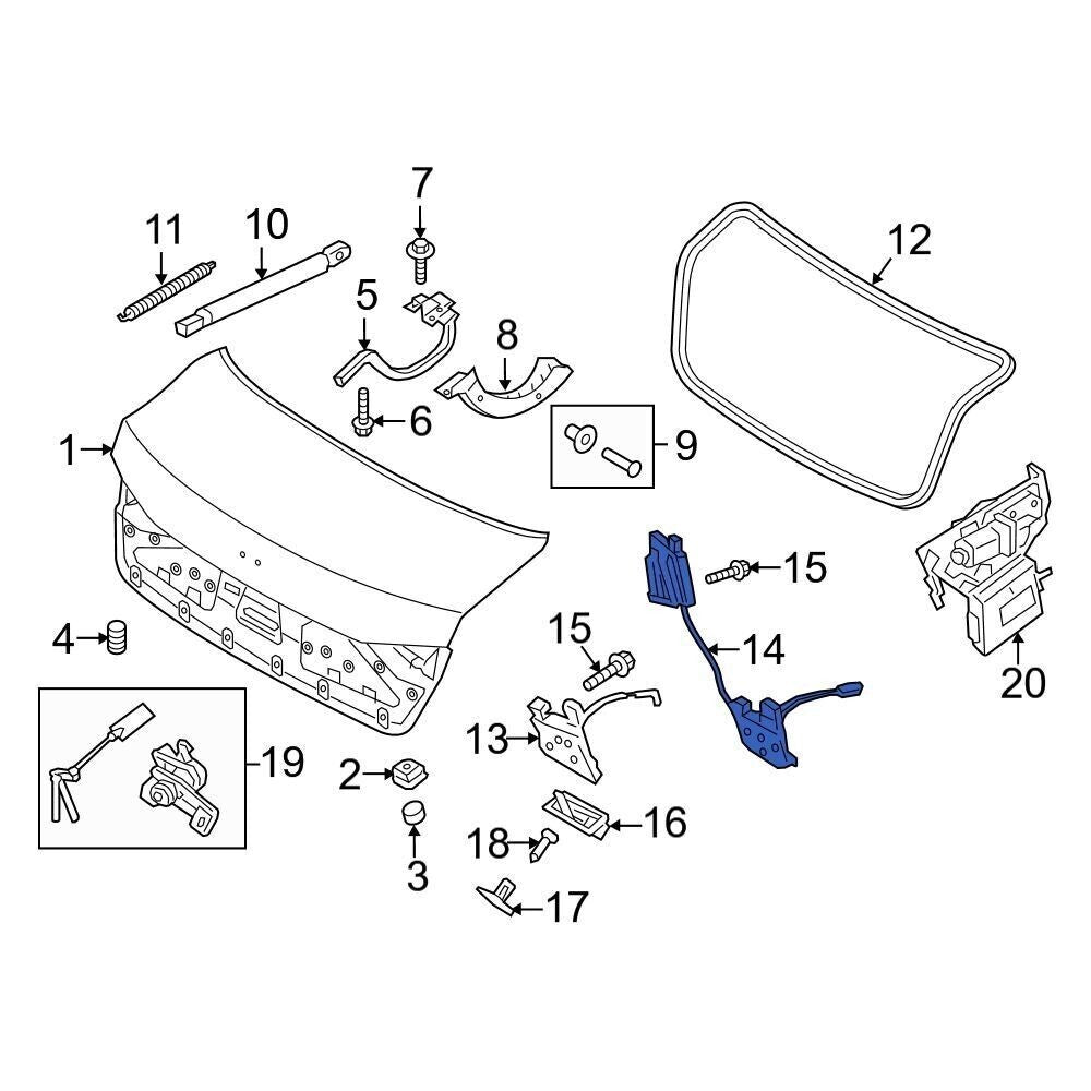 Genuine Rear Trunk Lock Actuator 81230B1000 for Hyundai Genesis G80 2015-2020