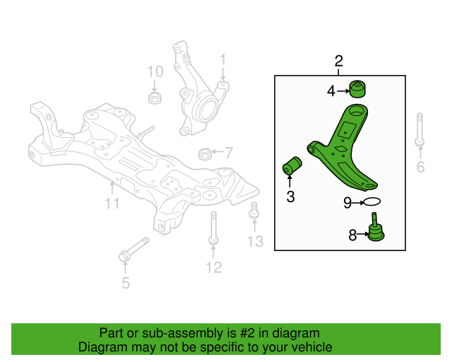 Genuine FRONT LOWER RIGHT Control Arm 545011R000 for Hyundai Accent 1.6L 12-17