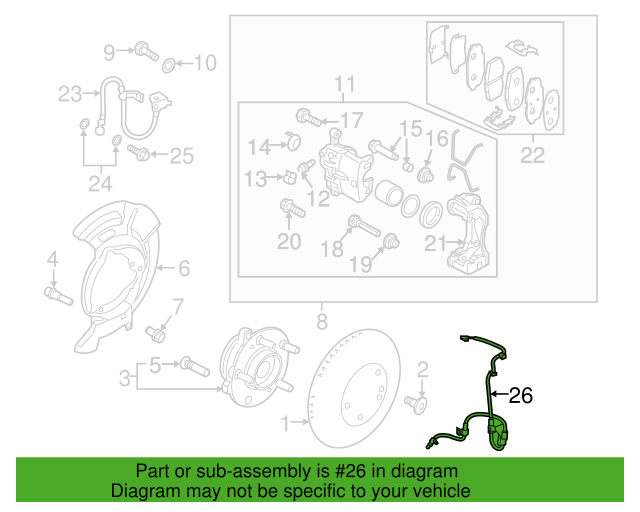 Genuine ABS Front Wheel RH Sensor Assy 59830F2300 for Hyundai Elantra 2017-2020