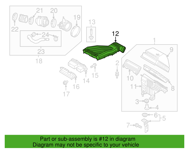 Genuine Air Intake Duct Tube 28210D3300 for Hyundai Tucson 1.6L 2016 - 2018
