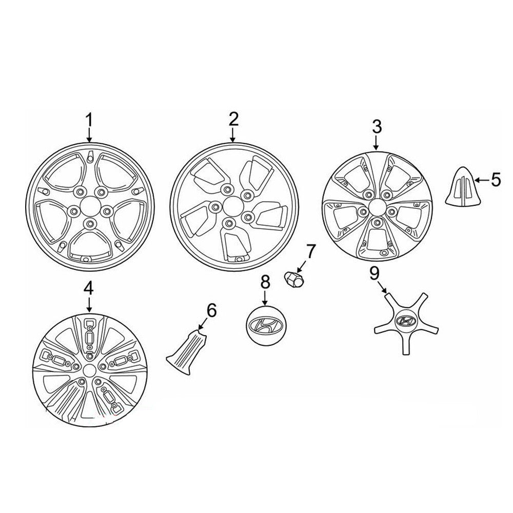 Genuine Wheel Hub Cap Cover 4P SET 52960G2300 for Hyundai Ioniq 2017-2019