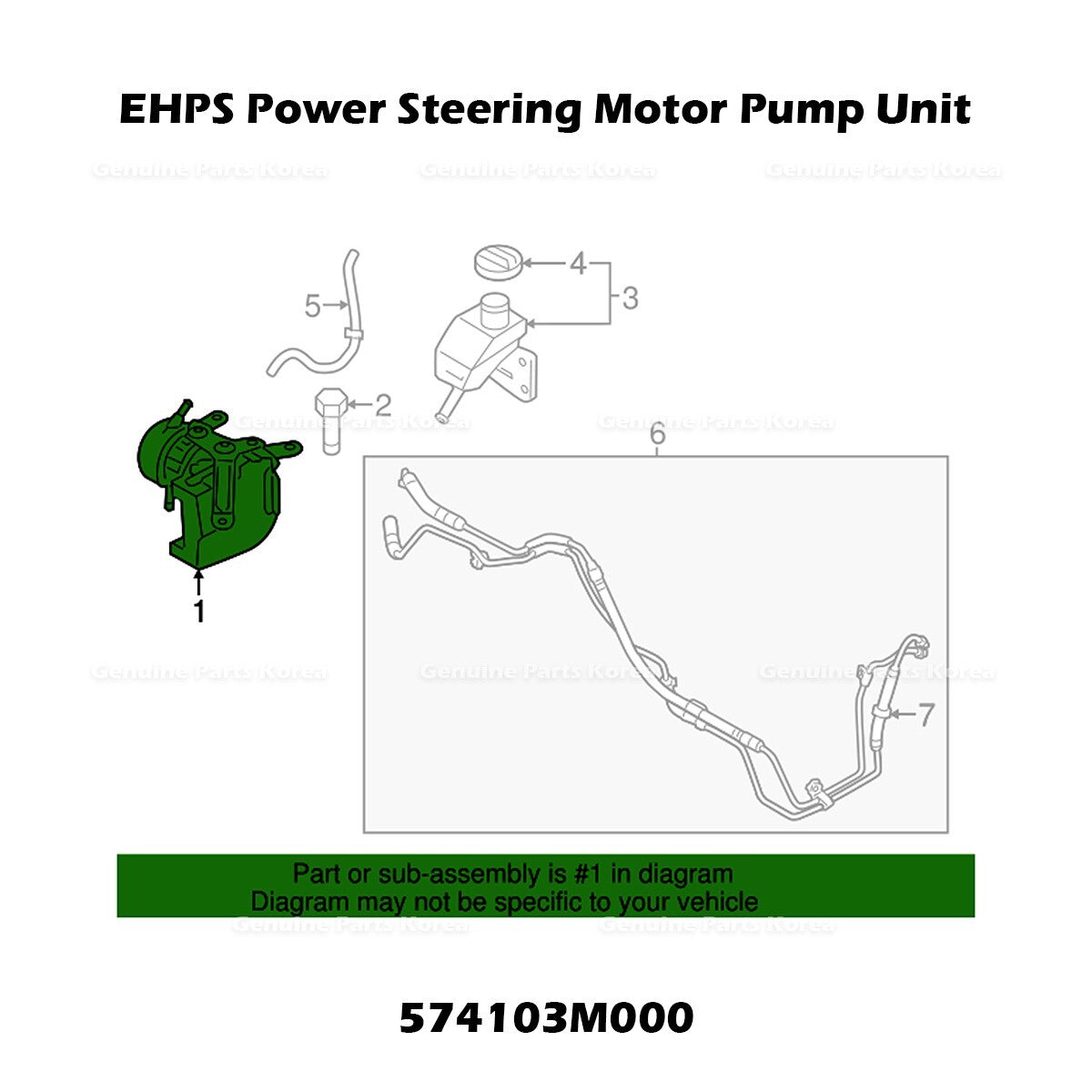 Genuine EHPS Power Steering Motor Pump Unit 574103M000 for Hyundai Genesis