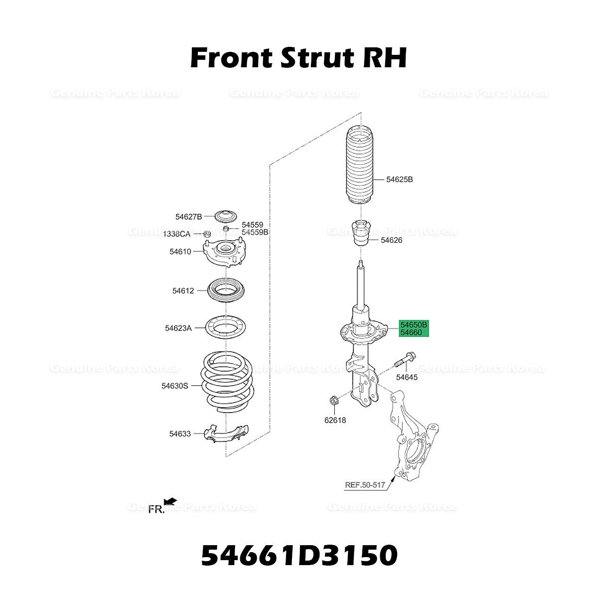 Genuine Front Strut RH 54661D3150 for Hyundai Tuscon