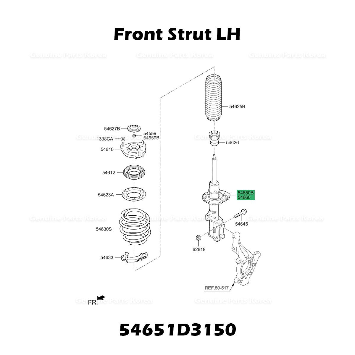 Genuine Front Strut LH 54651D3150 for Hyundai Tuscon
