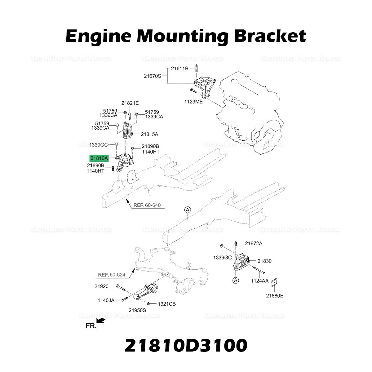 Genuine Engine Mounting Bracket 21810D3100 for Hyundai Tuscon