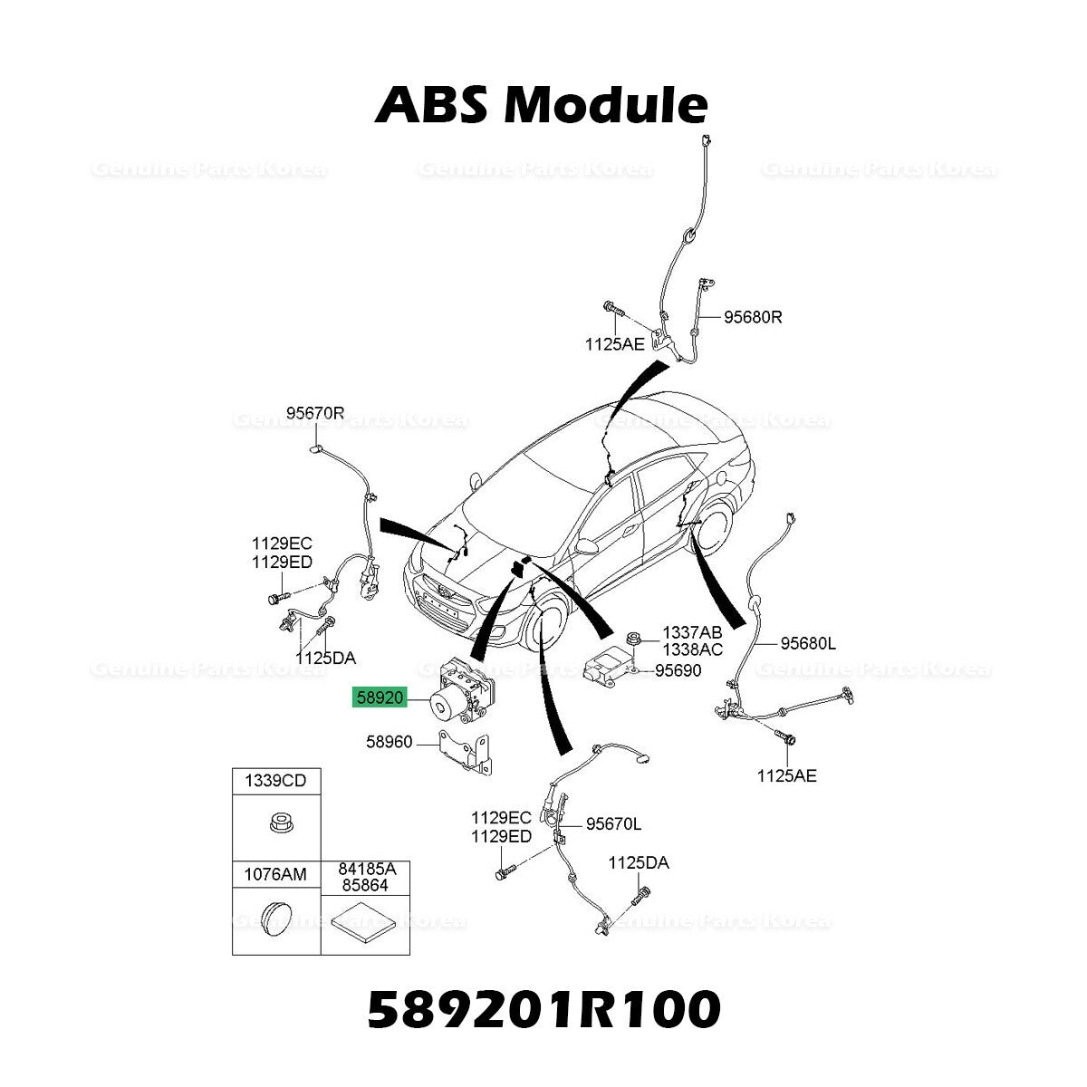 Genuine ABS Module 589201R100 for Hyundai Accent