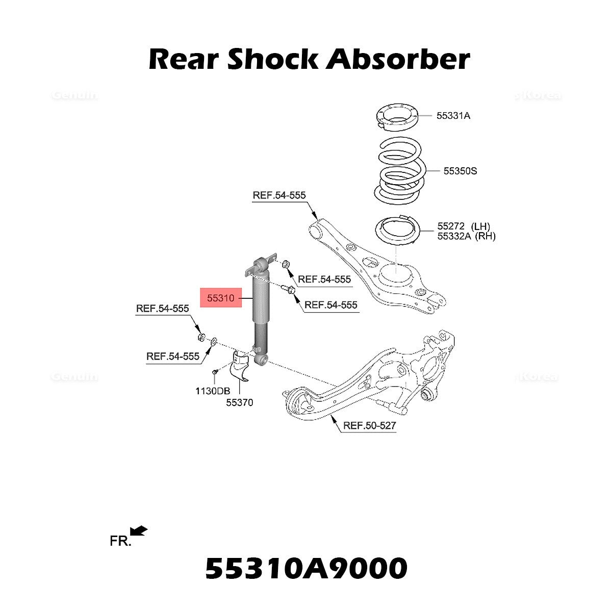 Genuine Rear Shock Absorber 55310A9000 for Kia Sedona
