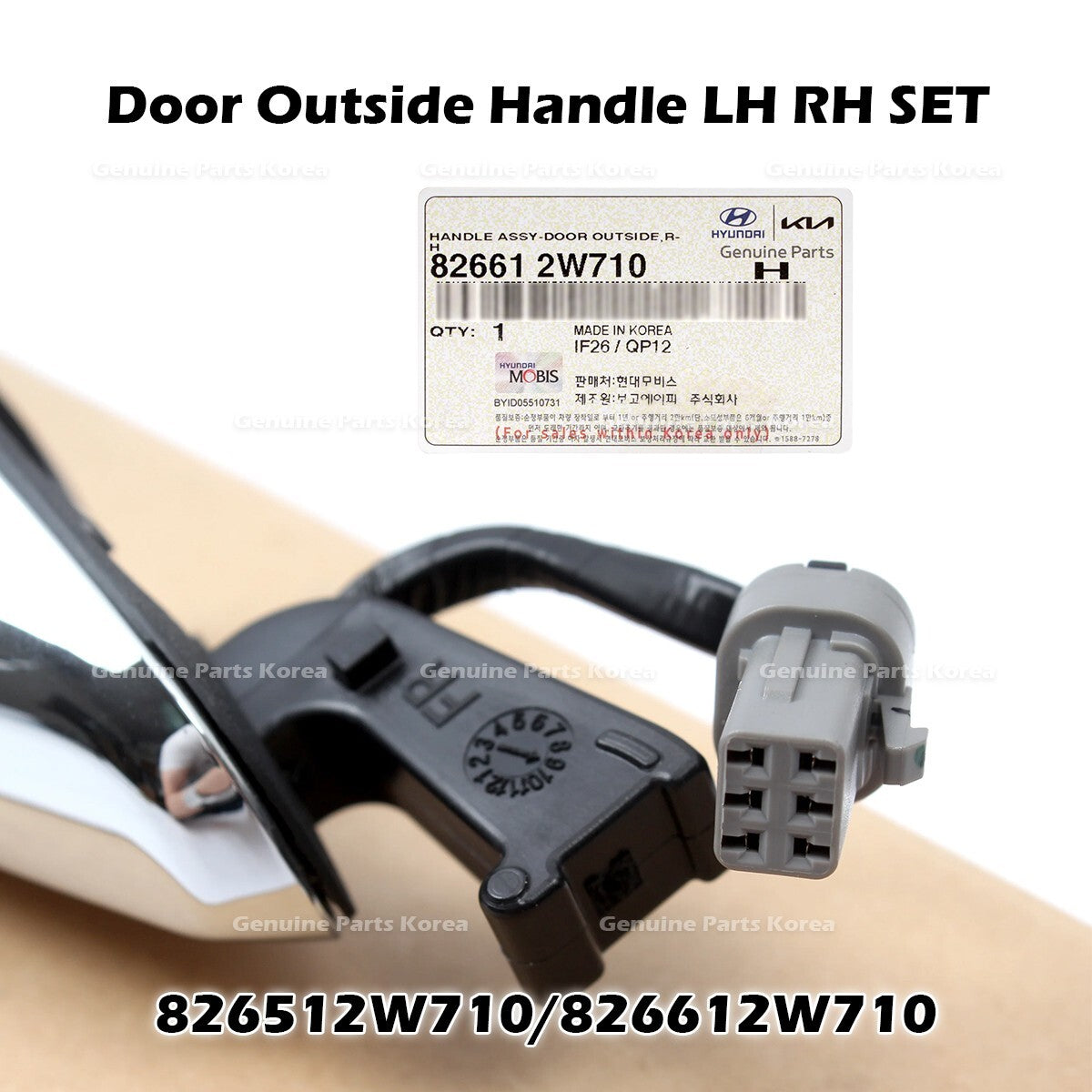 Genuine Door Outside Handle LH RH SET 826512W710 826612W710 for Hyundai