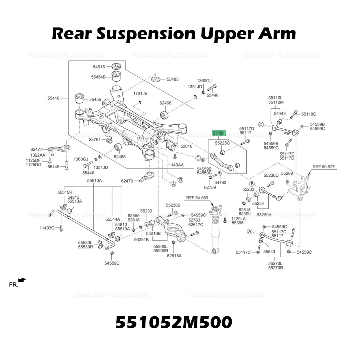 Genuine Rear Suspension Upper Arm 551052M500 for Hyundai Genesis Coupe