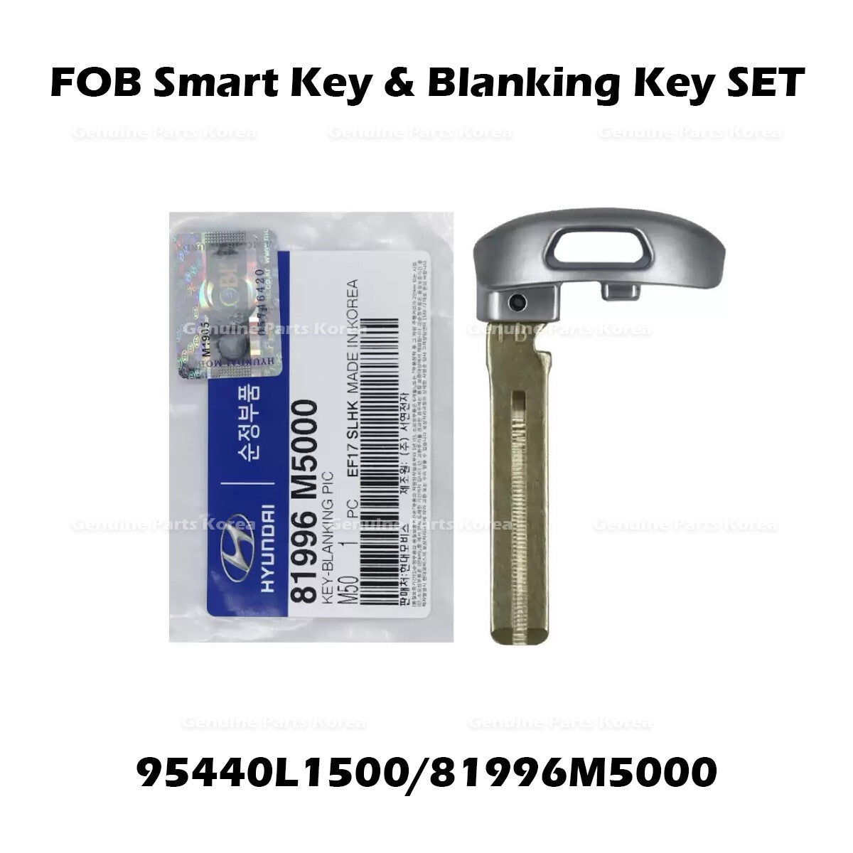 Genuine FOB Smart Key & Blanking Key SET 95440L1500 for Hyundai Sonata