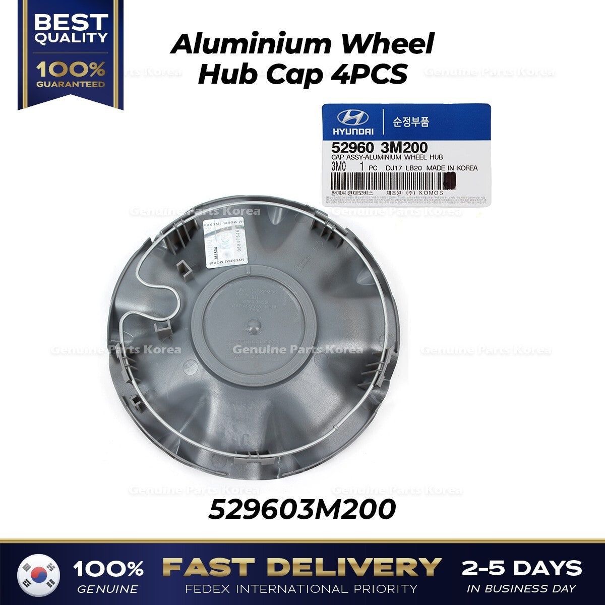 Genuine Aluminium Wheel Hub Cap 4PCS 529603M200 for Hyundai Genesis