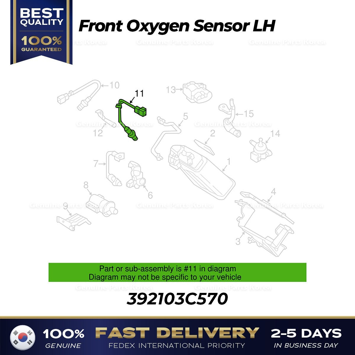 Genuine Front Oxygen Sensor LH 392103C570 for Hyundai Genesis