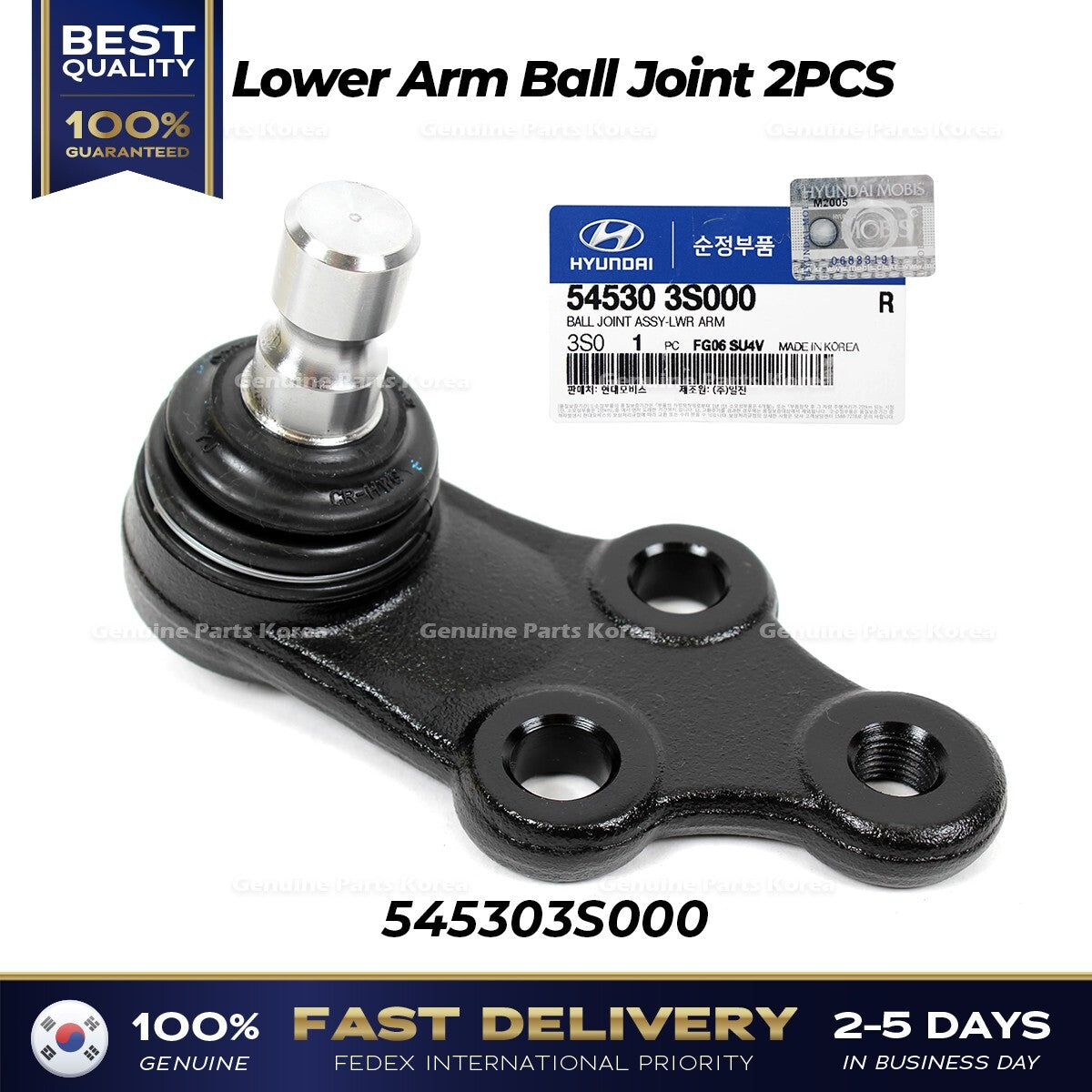 Genuine Lower Arm Ball Joint 2PCS 545303S000 for Hyundai Sonata Kia Sportage