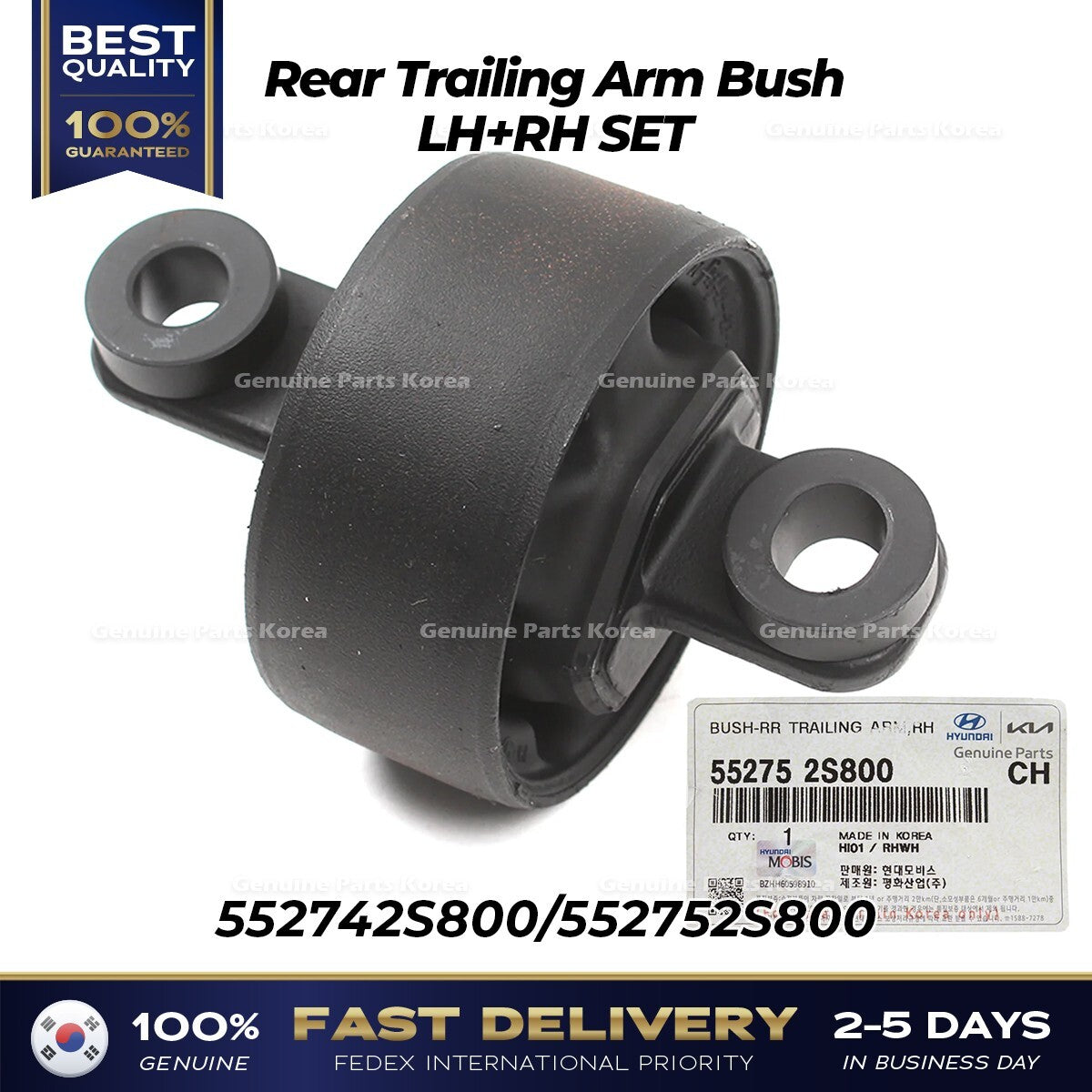 Genuine Rear Trailing Arm Bush LH RH SET for Hyundai Kia