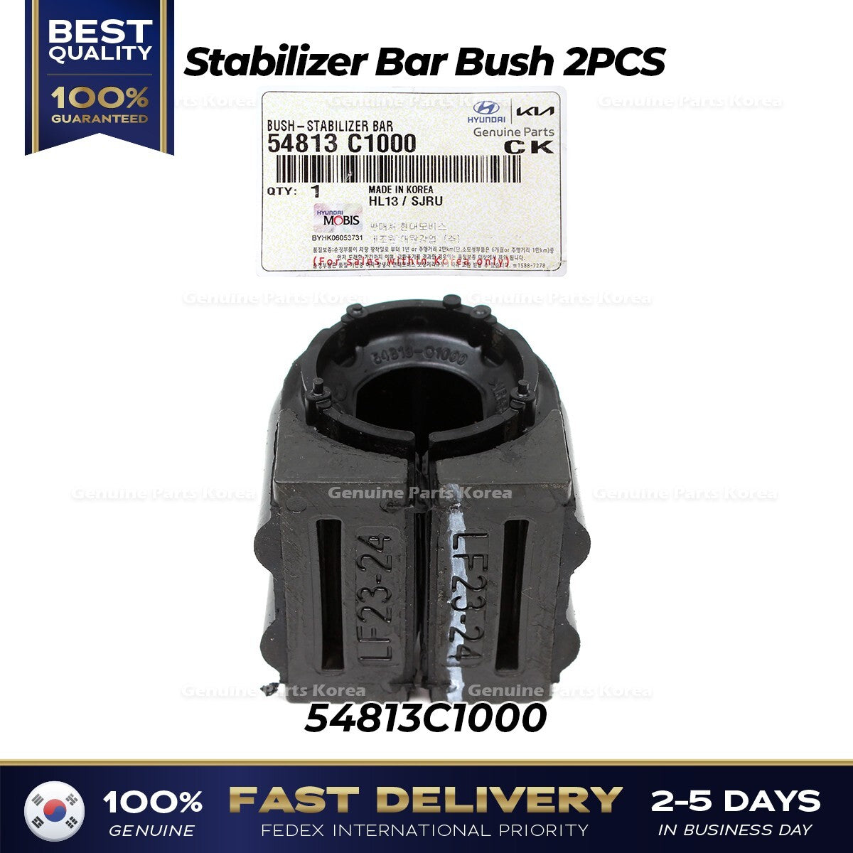 Genuine Stabilizer Bar Bush 2PCS 54813C1000 for Hyundai Sonata Kia Optima