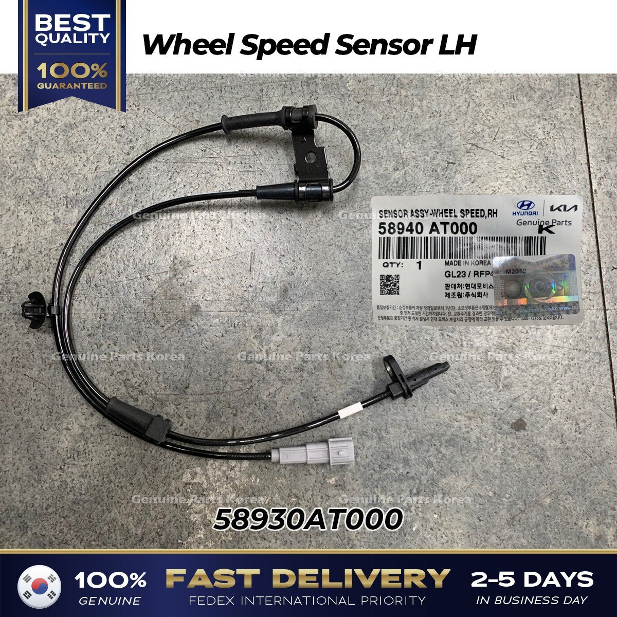 Genuine Wheel Speed Sensor RH 58940AT000 for Kia Niro Niro EV