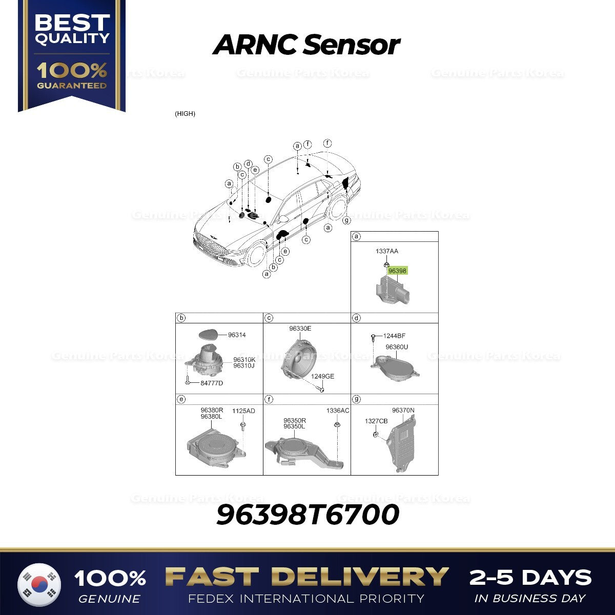 Genuine ARNC Sensor 96398T6700 for Hyundai Genesis G80 GV60 GV80