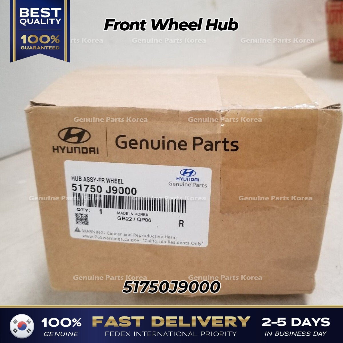 Genuine Front Wheel Hub 51750J9000 for Hyundai Kona Kia Seltos