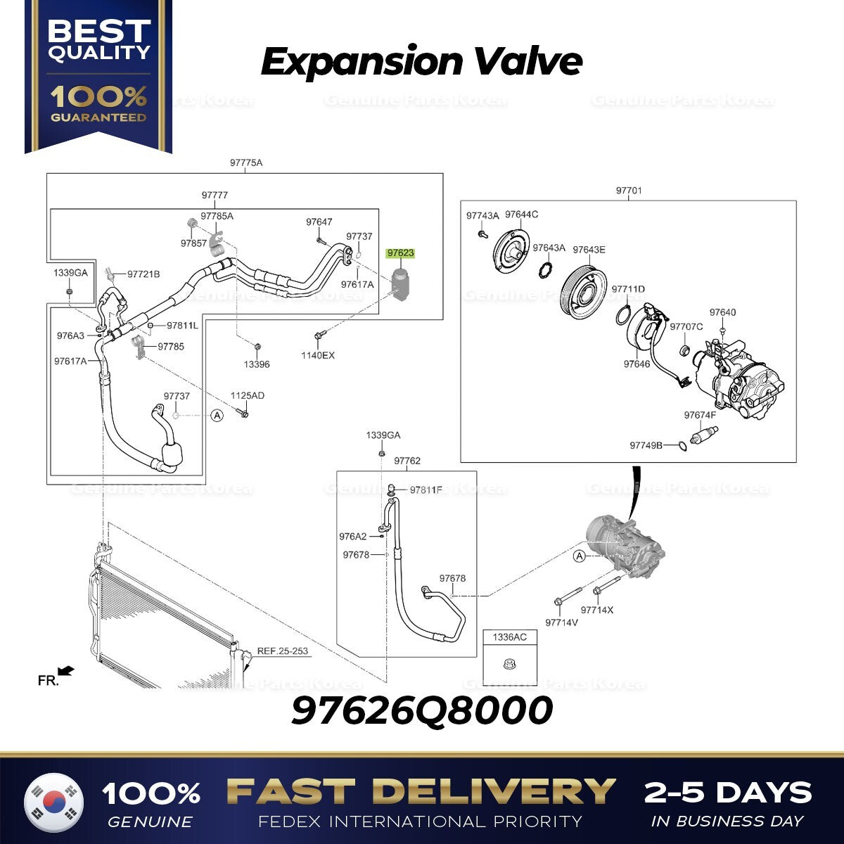 Genuine Expansion Valve 97626Q8000 for Hyundai Venue Kia Niro Soul