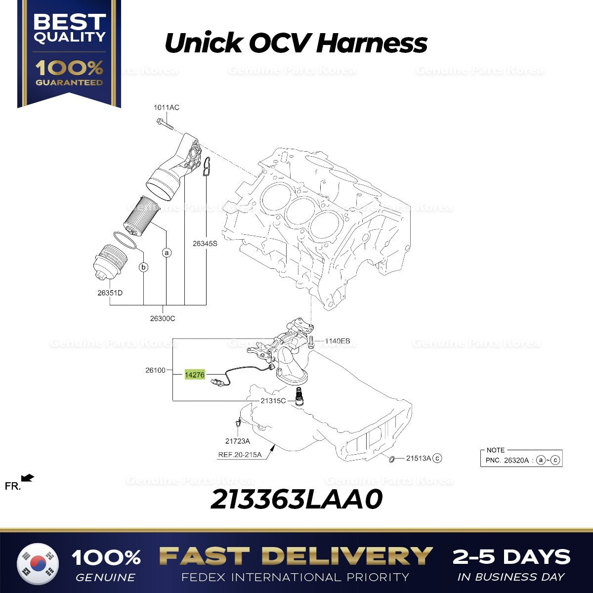 Genuine Unick OCV Harness 213363LAA0 for Hyundai Palisade Kia Cadenza