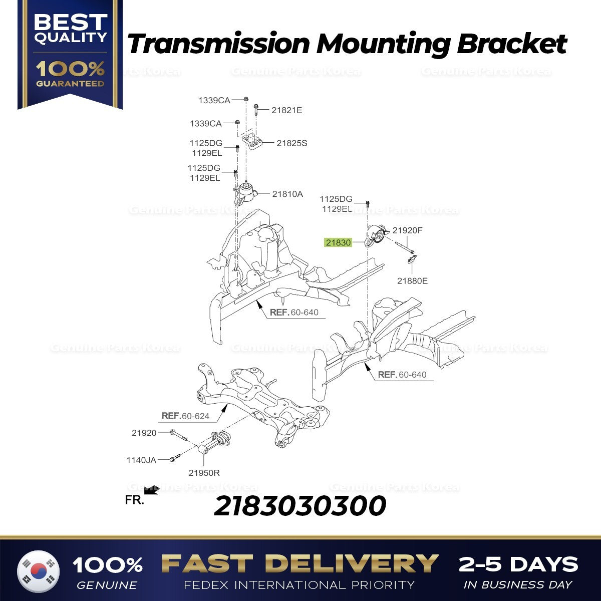 Genuine Transmission Mounting Bracket 2183030300 for Hyundai Elantra Kia Forte