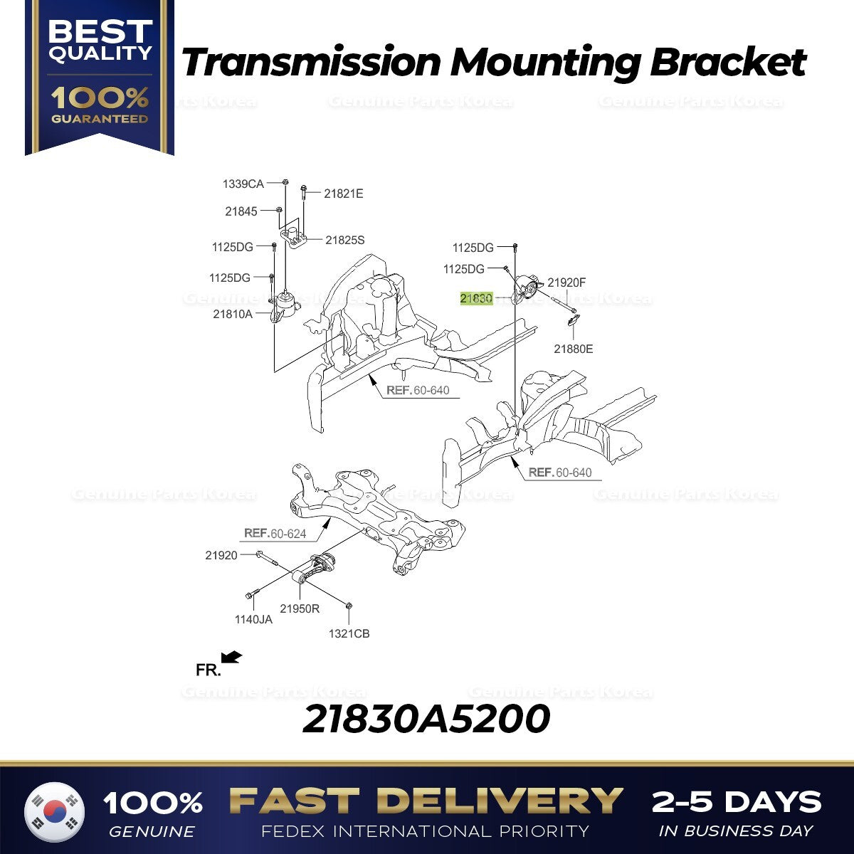 Genuine Transmission Mounting Bracket 21830A5200 for Hyundai Elantra