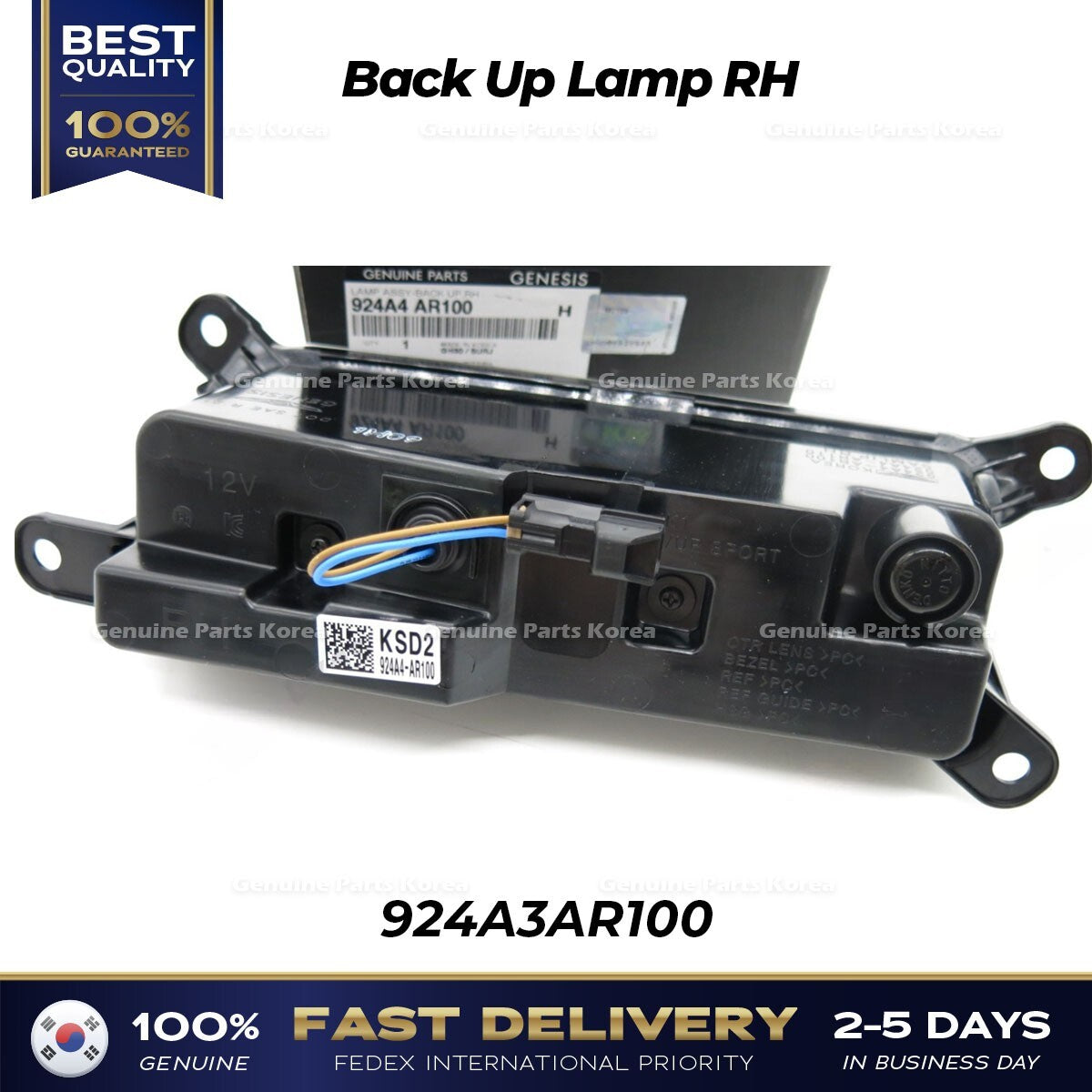 Genuine Back Up Lamp RH 924A4AR100 for Hyundai Genesis GV70