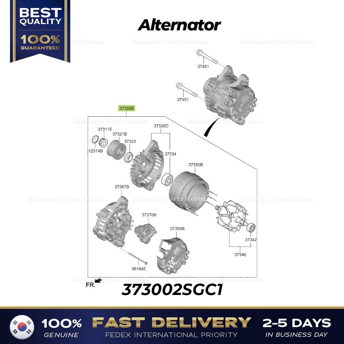 Genuine Alternator 373002SGC1 for Hyundai Santa Fe Kia K5 Sorento