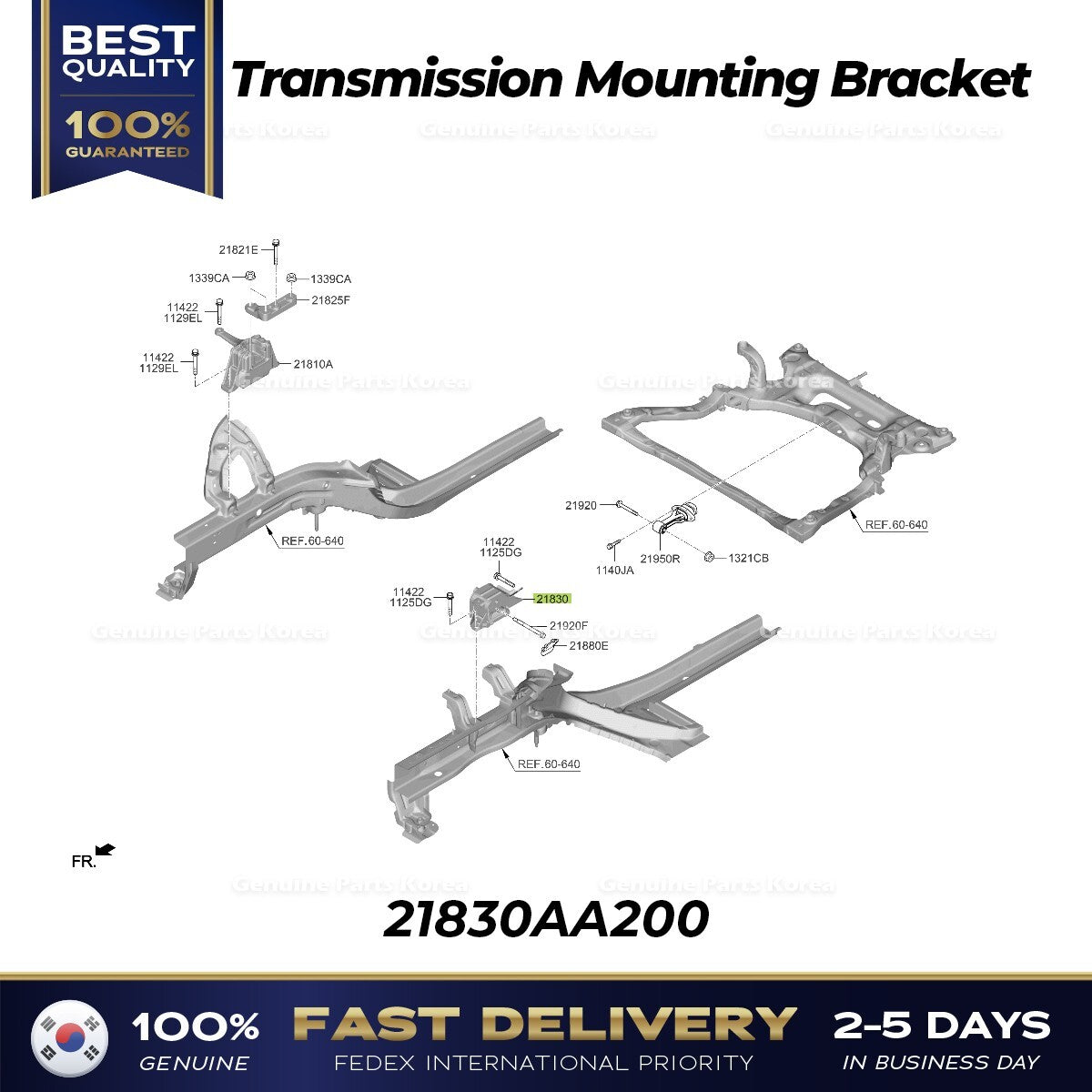 Genuine Transmission Mounting Bracket 21830AA200 for Hyundai Elantra