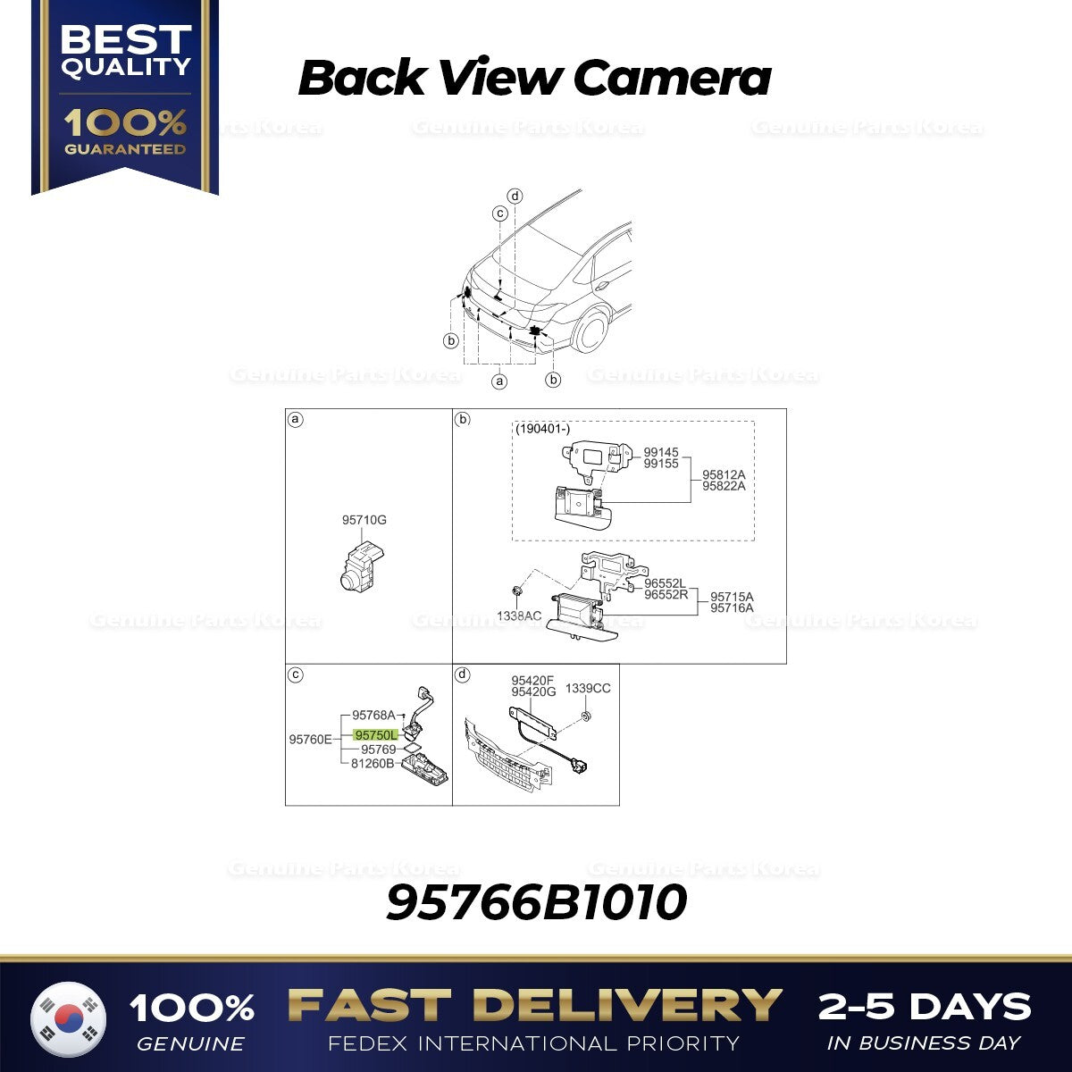 Genuine Back View Camera 95766B1010 for Hyundai Genesis G80