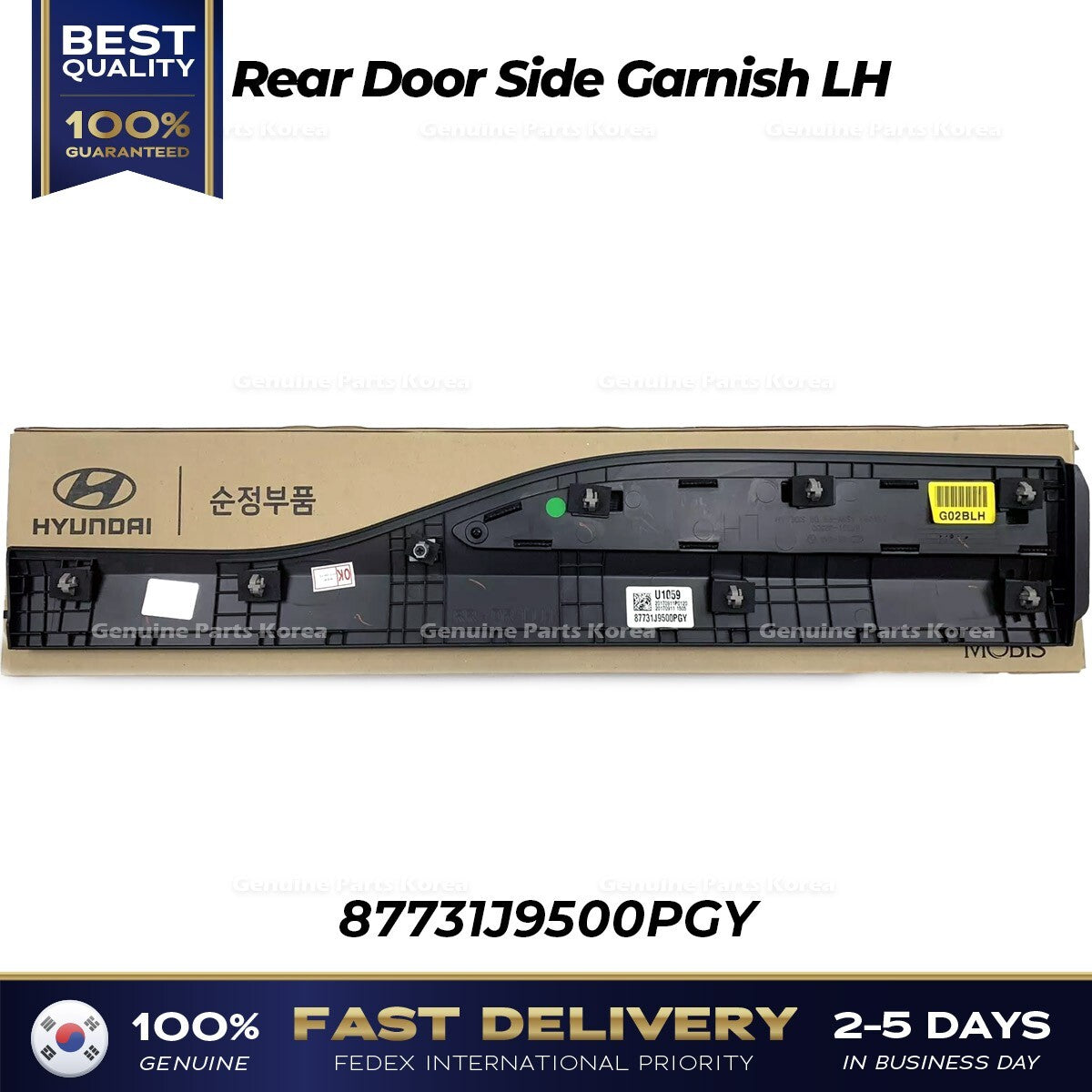 Genuine Rear Door Side Garnish LH 87731J9500PGY for Hyundai Kona