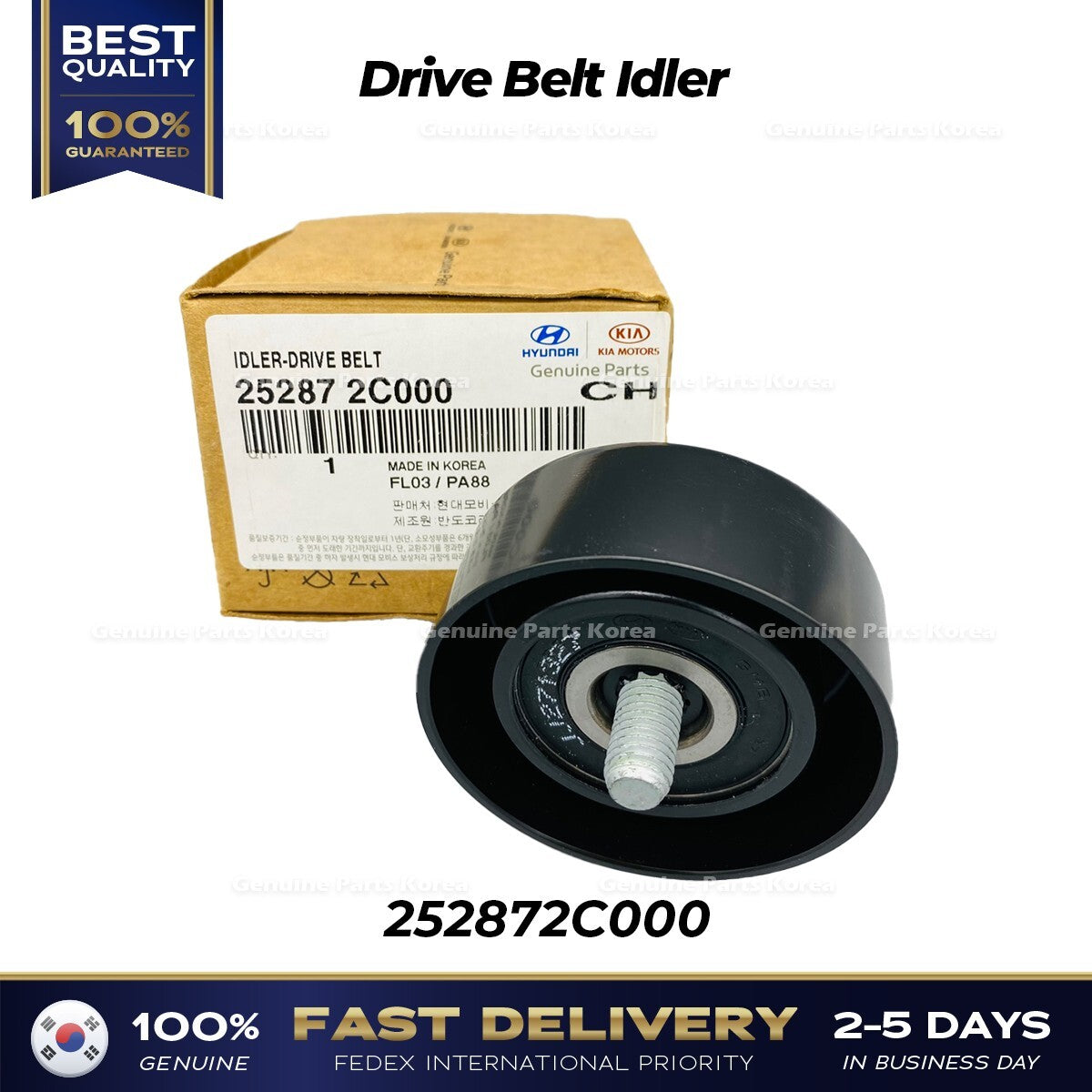 Genuine Drive Belt Idler 252872C000 for Hyundai Genesis Coupe