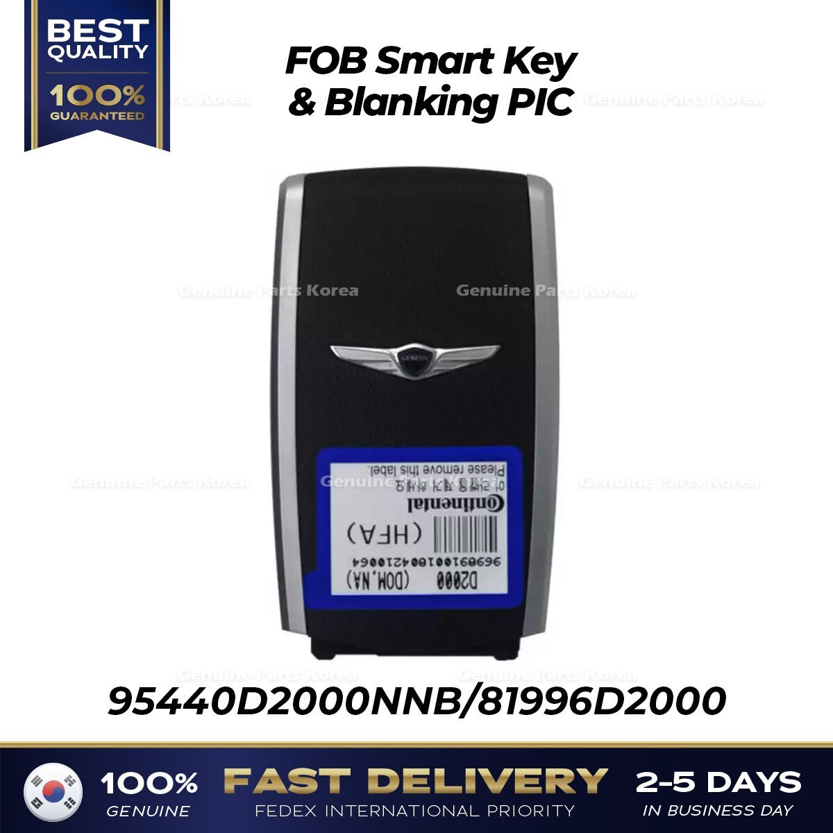 Genuine FOB Smart Key & Blanking PIC 95440D2000NNB for Hyundai Genesis G90