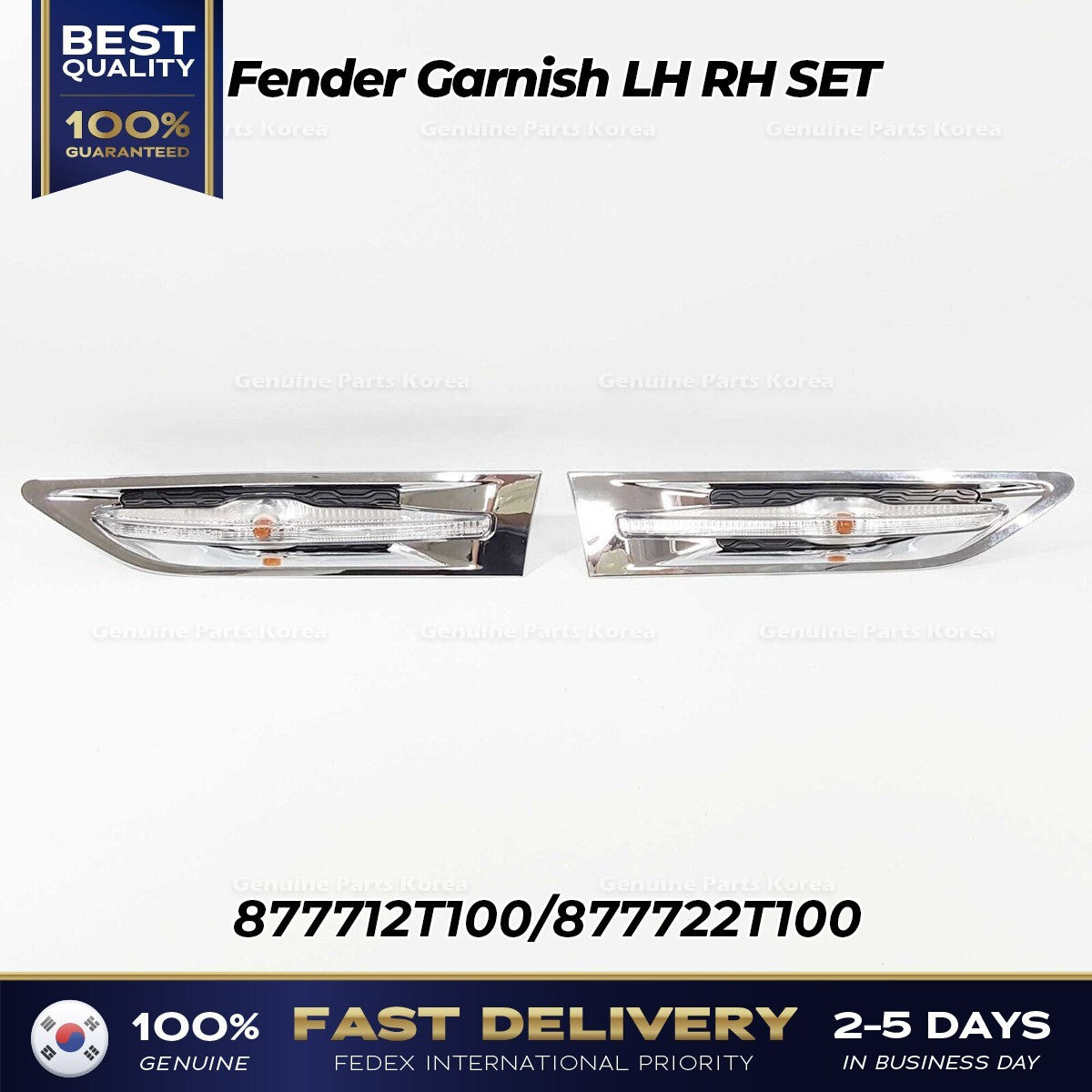 Genuine Fender Garnish LH RH SET 877712T100 877722T100 for Kia Optima