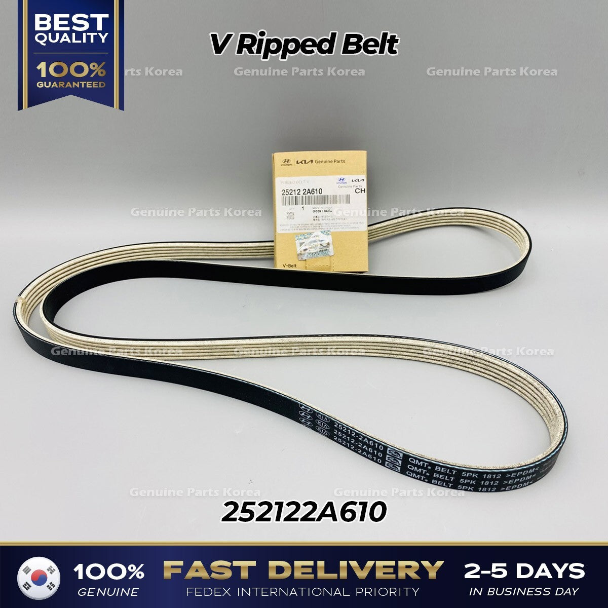 Genuine V Ripped Belt 252122A610 for Hyundai Accent Kia Carens