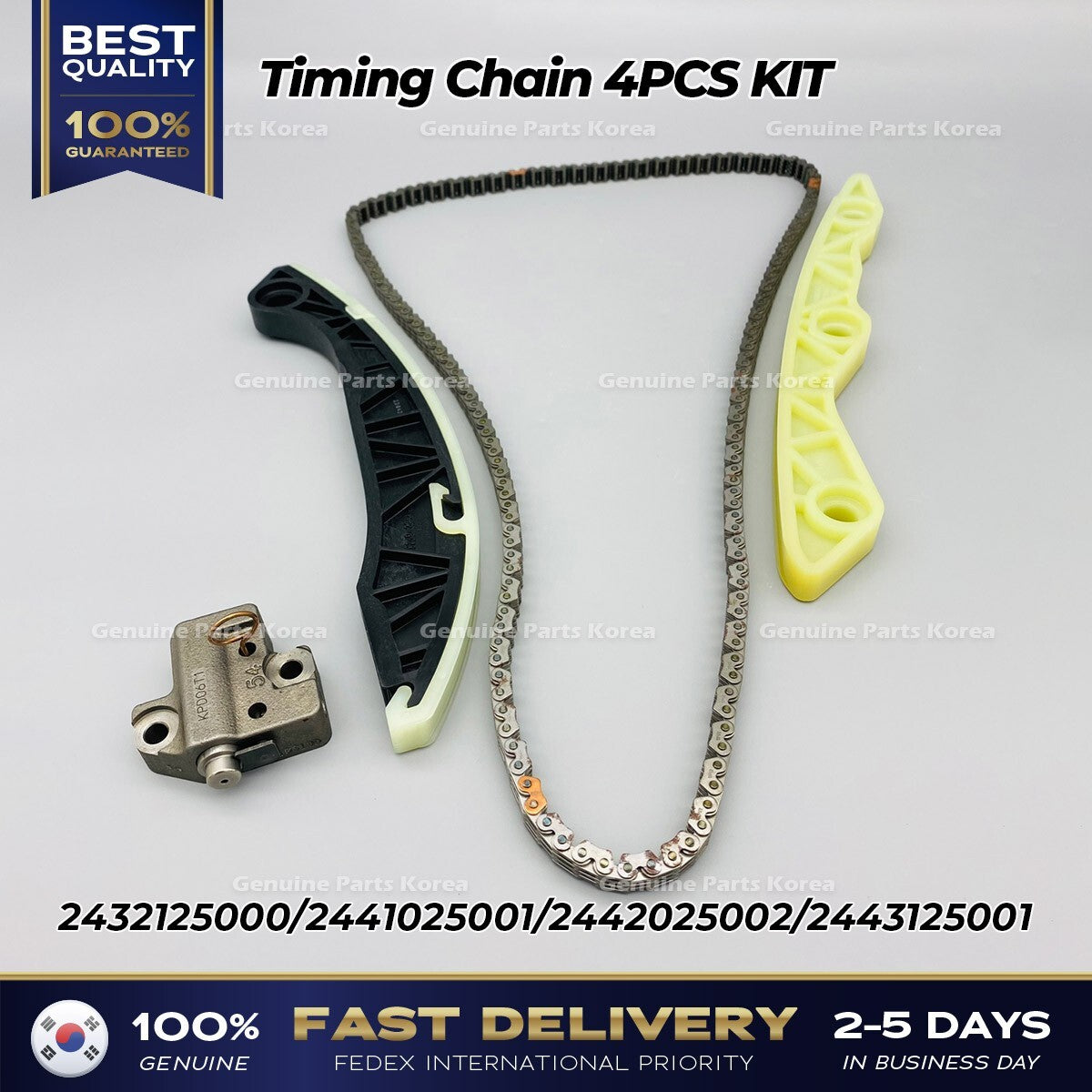 Genuine Timing Chain 4PCS KIT for Hyundai Sonata Genesis Coupe Kia Sorento