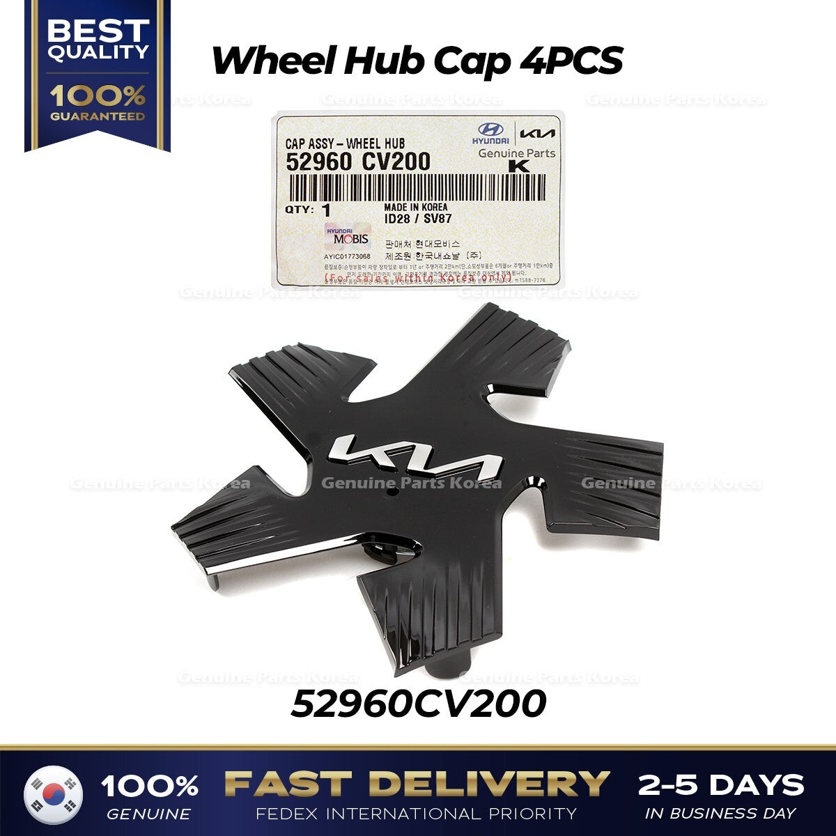 Genuine Wheel Hub Cap 4PCS 52960CV200 for Kia EV6