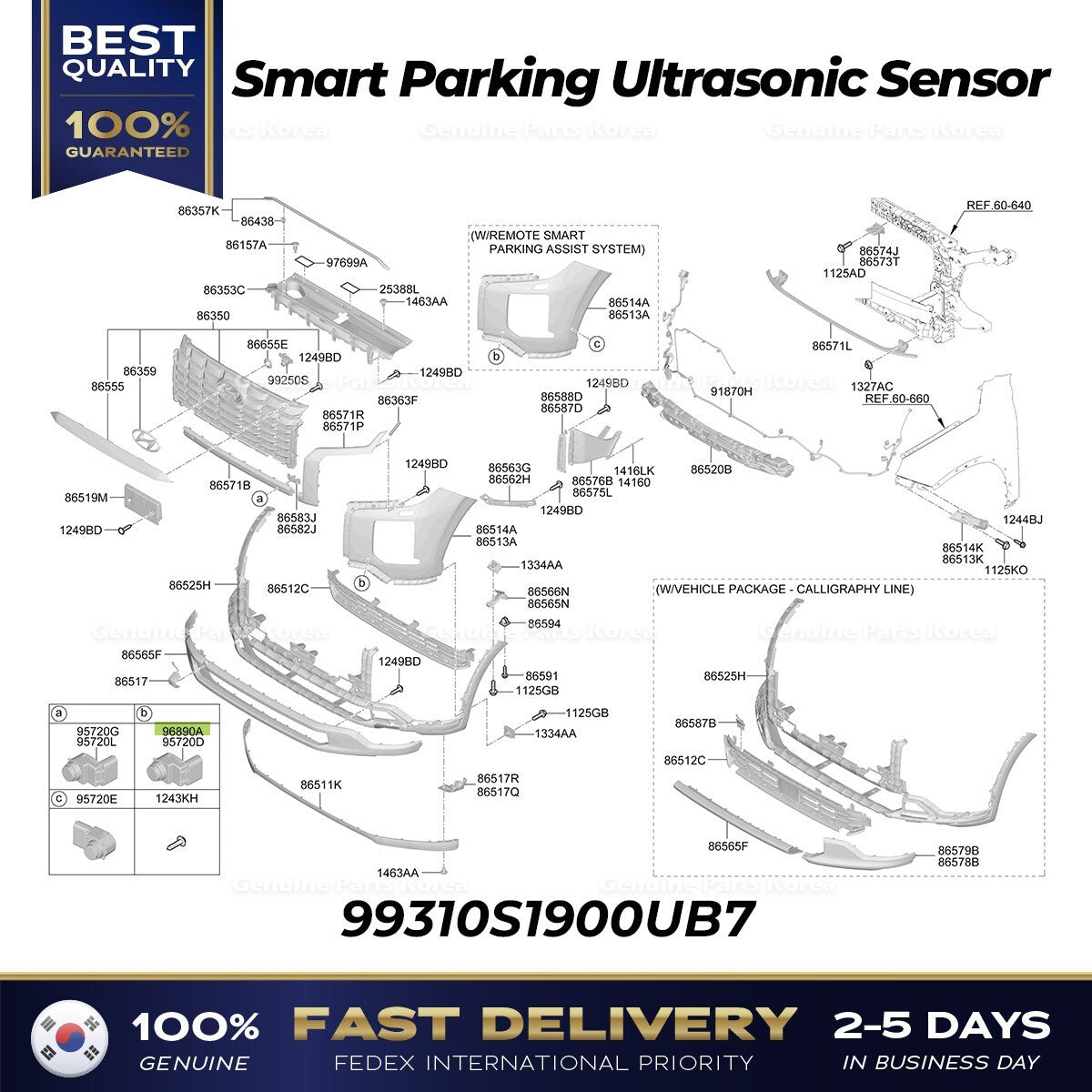 Genuine Smart Parking Ultrasonic Sensor 99310S1900UB7 for Hyundai Palisade