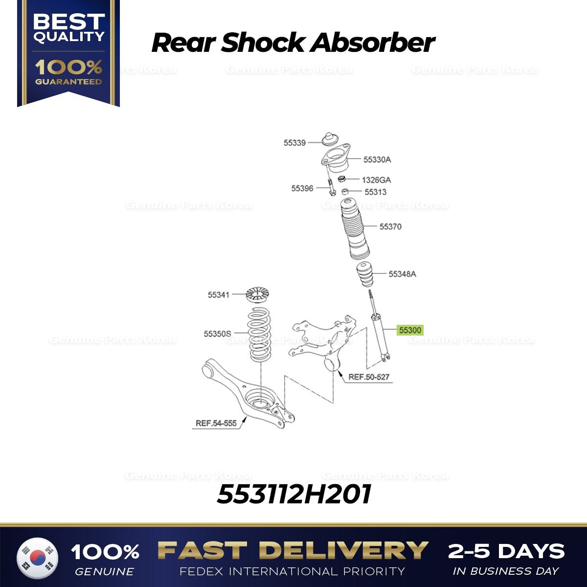 Genuine Rear Shock Absorber 553112H201 for Hyundai Elantra