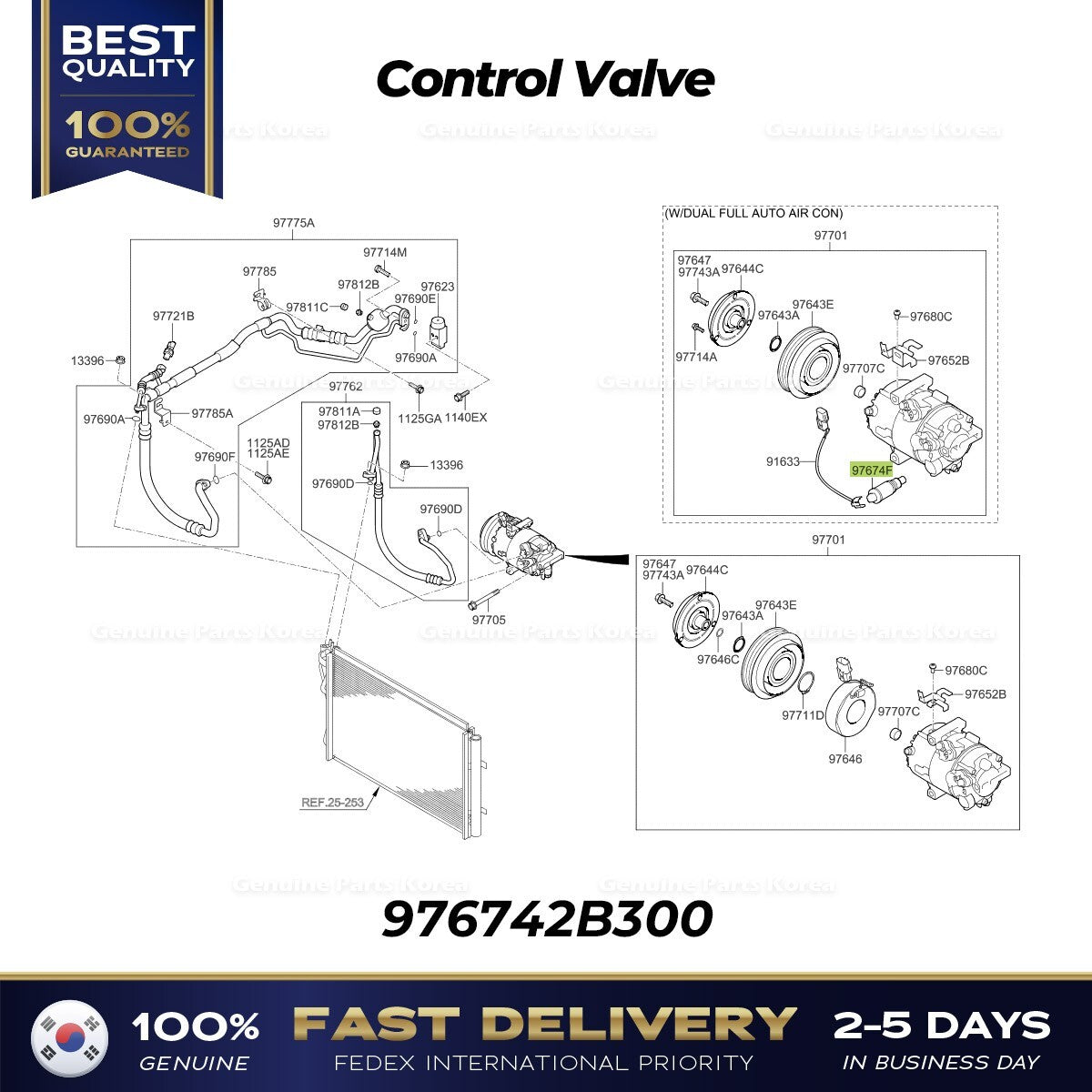 Genuine Control Valve 976742B300 for Hyundai Elantra Veracruz