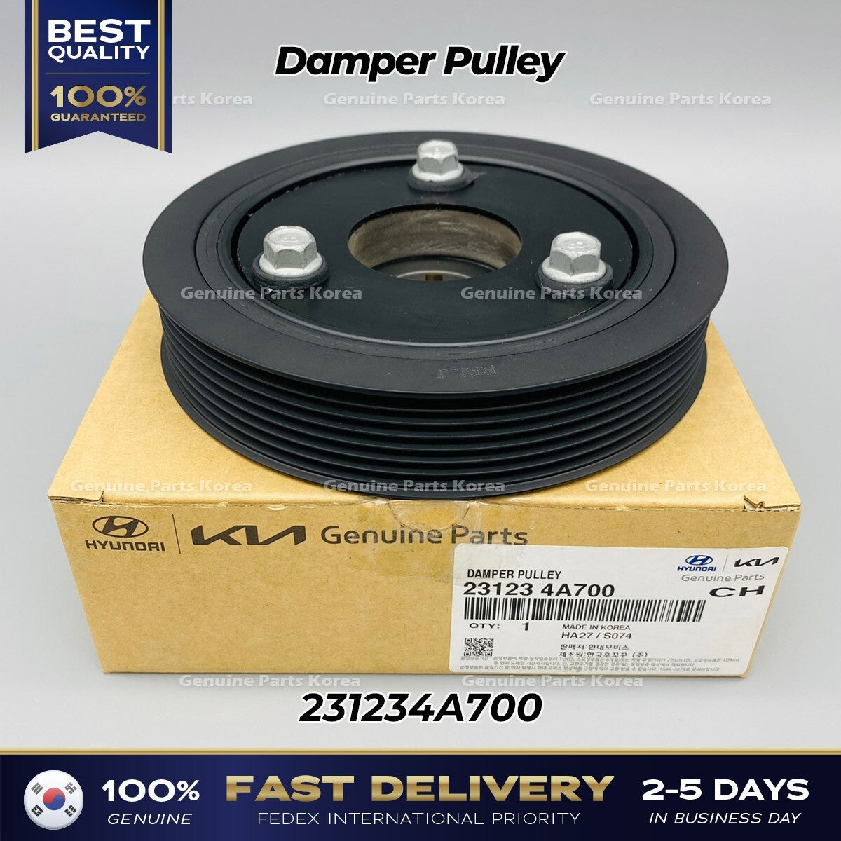 Genuine Damper Pulley 231234A700 for Hyundai H1 H100 H350