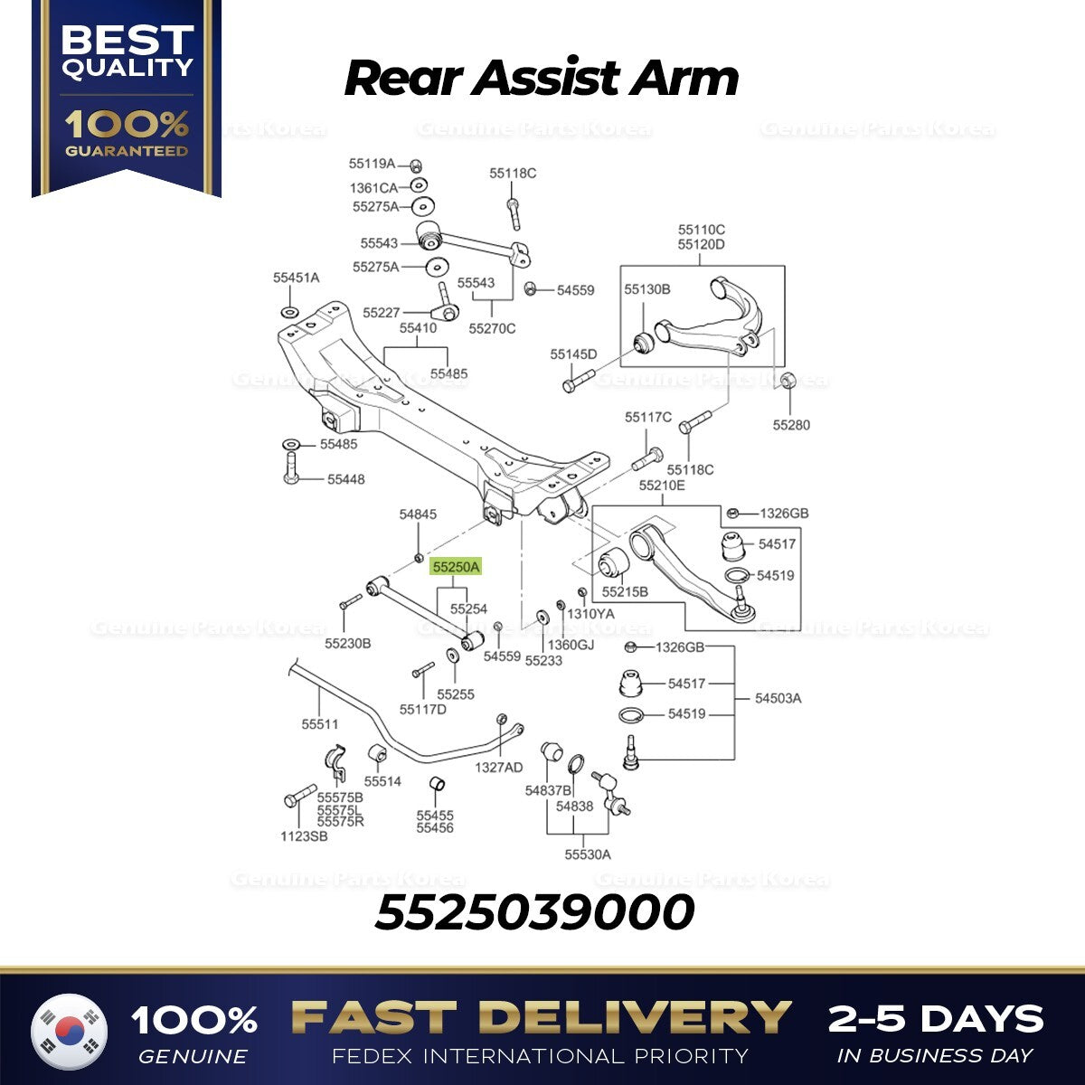 Genuine Rear Assist Arm 5525039000 for Hyundai XG300 XG350
