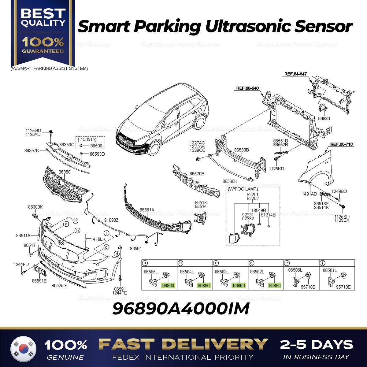 Genuine Smart Parking Ultrasonic Sensor 96890A4000IM for Hyundai Elantra Kia Carens