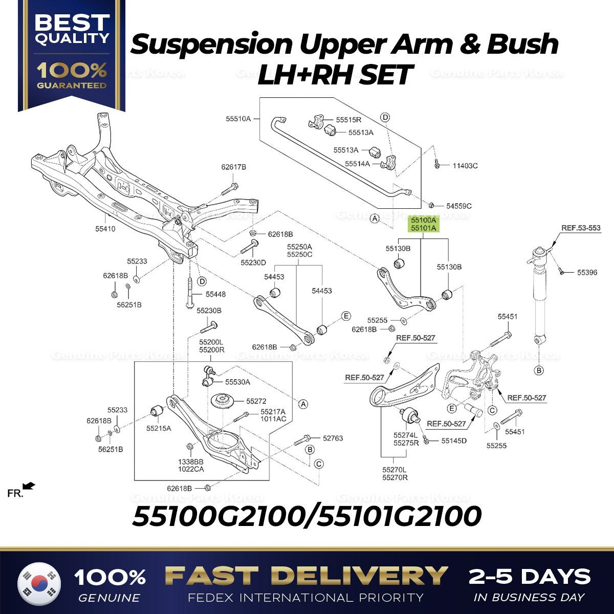 Genuine Suspension Upper Arm & Bush LH RH SET for Hyundai Ioniq Kia Niro