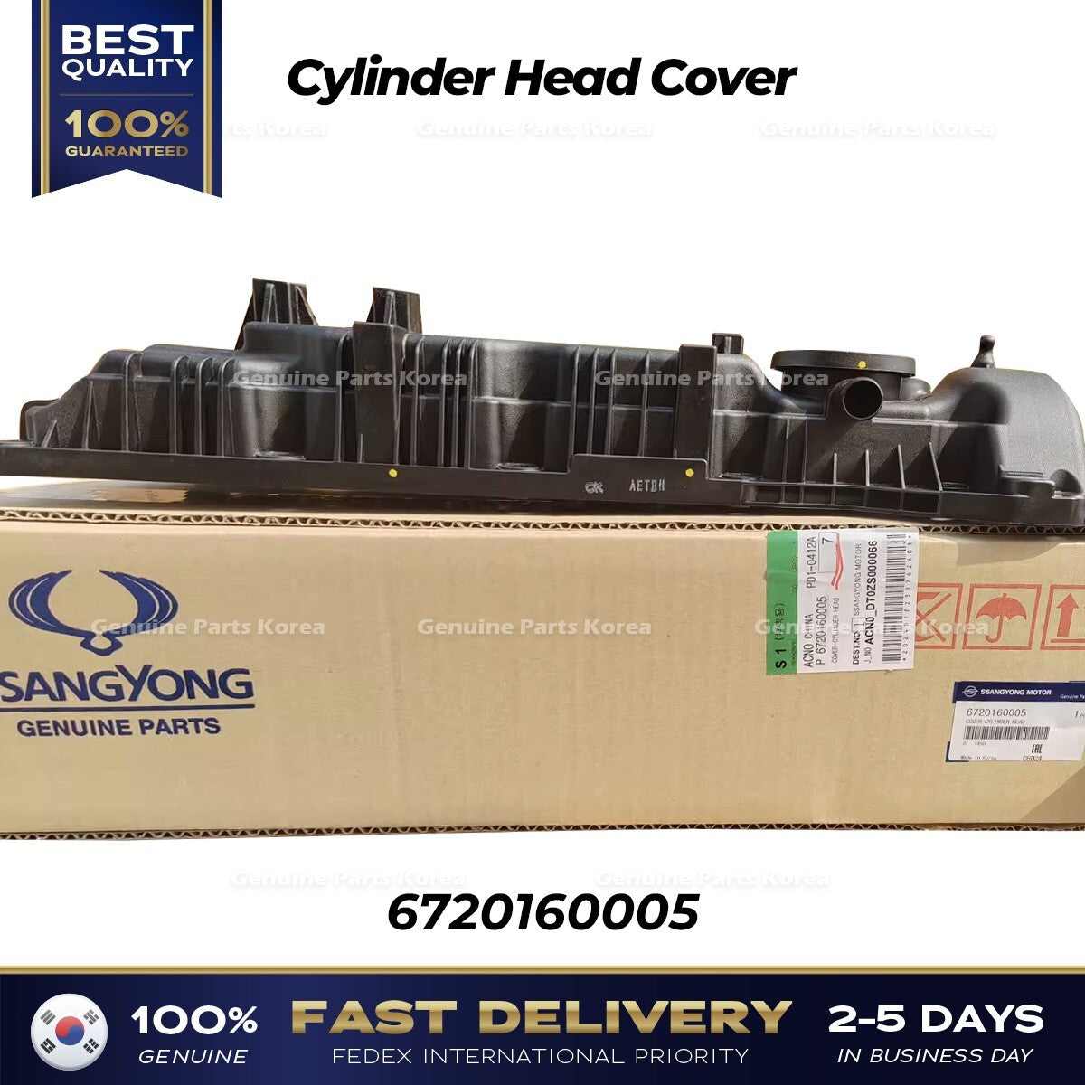 Genuine Cylinder Head Cover 6720160005 for Ssangyong Korando Turismo Rexton